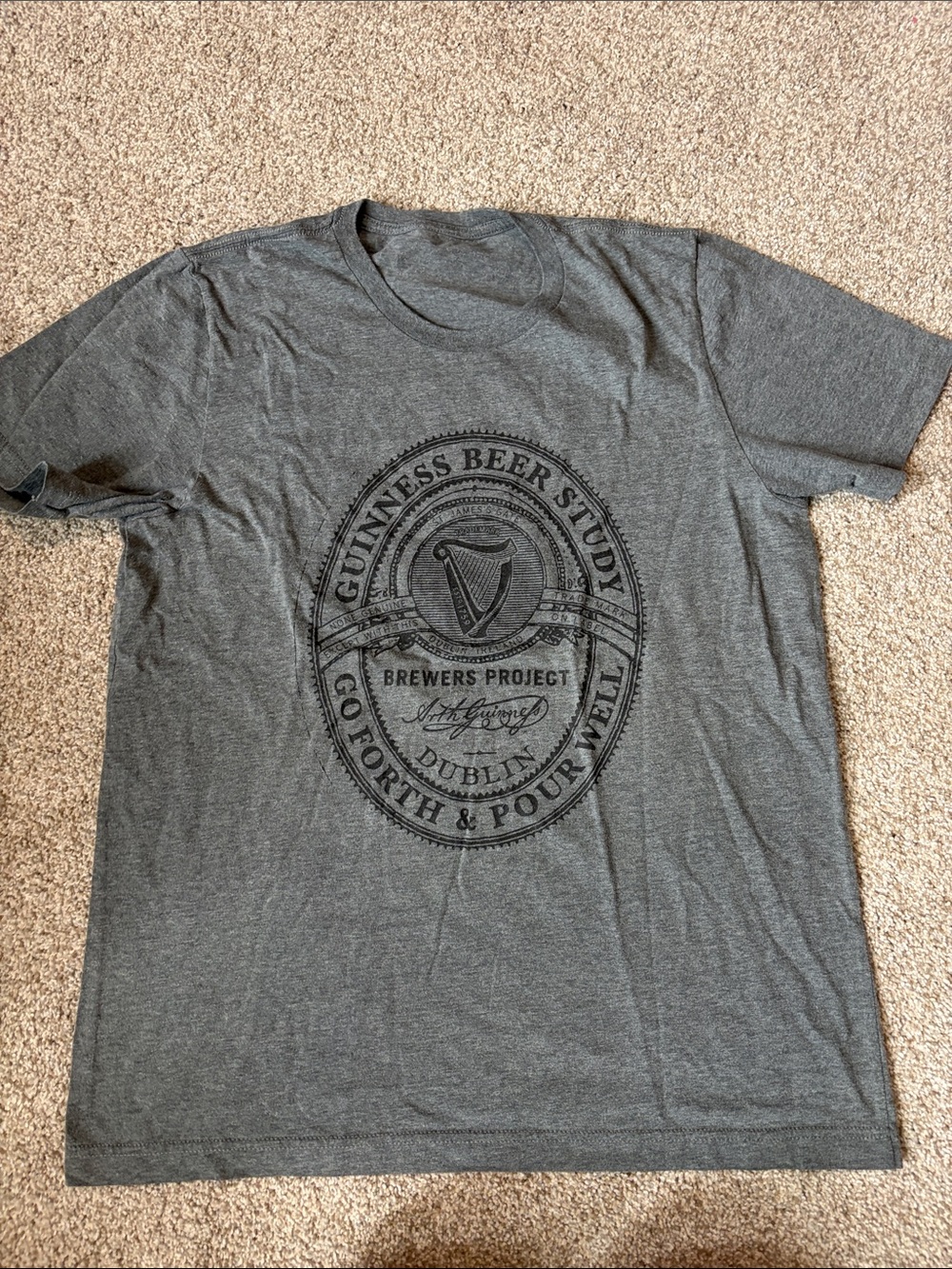 Guinness Charcoal Gray Graphic Short Sleeve Tee